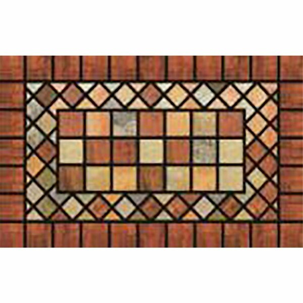 Bufonadas 30 in. x 18 Terra Cotta Tiles Multi Color Nylon Nonslip Floor Mat BU1680269